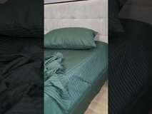 Обзор постельного белья сатин-страйп LUX GREEN GLASS 1/1см
